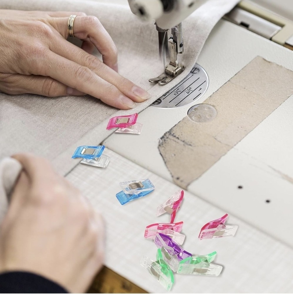 Multipurpose Sewing Clips with Tin Box, Assorted Colors 100 Pack