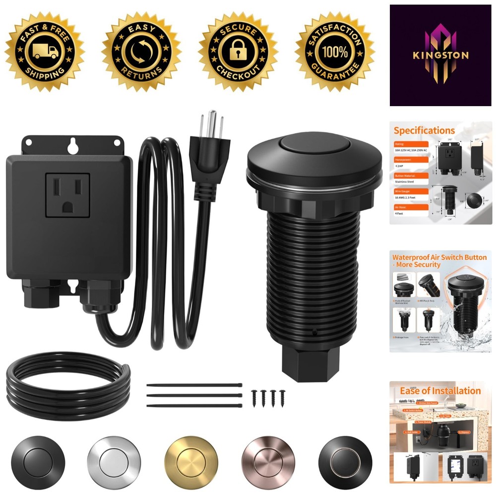 Durable Garbage Disposal Air Switch Kit with Long Button - Versatile & Stylish