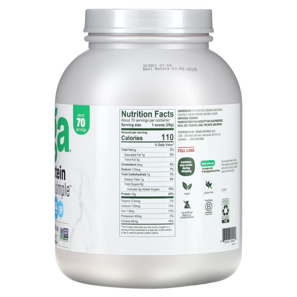 Plant-Based Protein Made Simple, Vanilla, 4 lbs (0.1 oz)