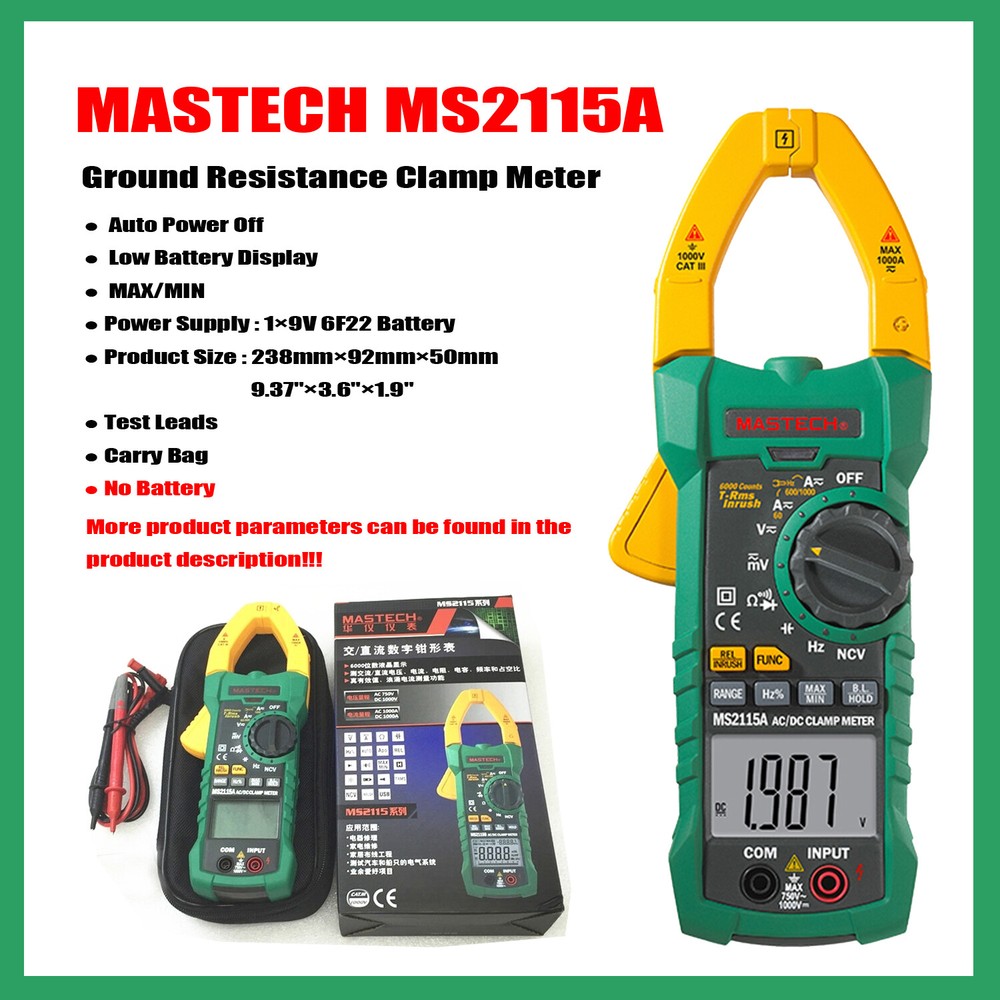 MASTECH Digital Clamp Meter AC/DC Voltage ✦Kd