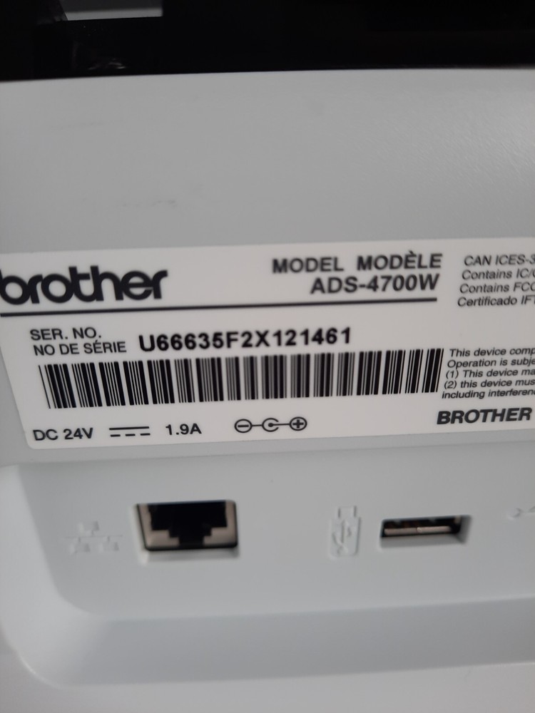 Brother ADS-4700W Duplex Document Scanner-(Missing Top Tray)-TESTED