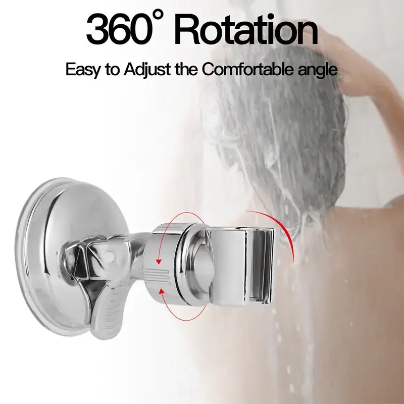 Adjustable Shower Head Holder Suction Cup Handheld Showerhead Wall Mount Bracket