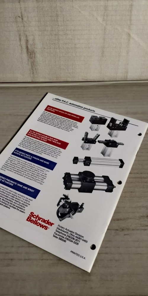 1990 SCHRADER BELLOWS Motionmate 3D pneumatic automation components catalog C2