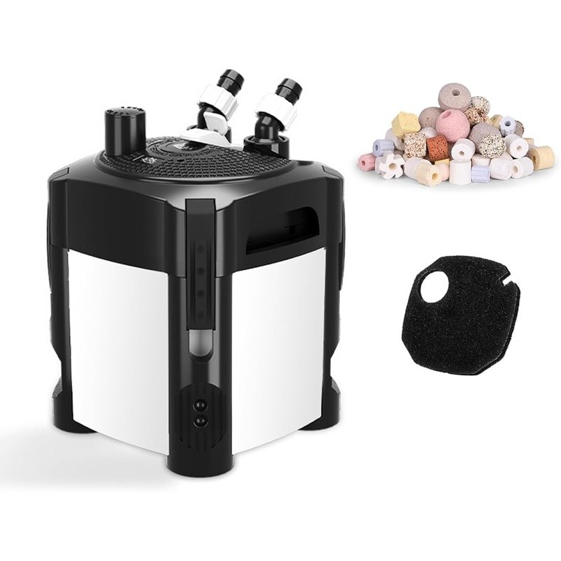 18W Aquarium Canister Filter 317GPH Adjustable Flow Quiet Operation Easy Setup