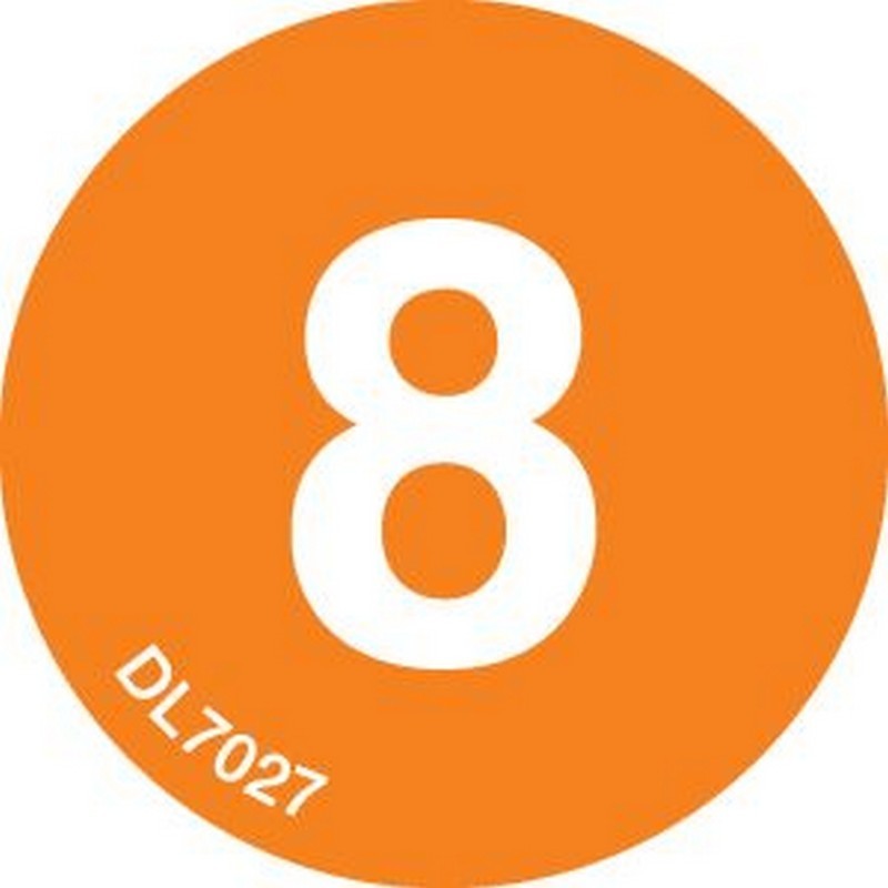 2" Diameter Number 8 Circle Labels (500 per Roll)
