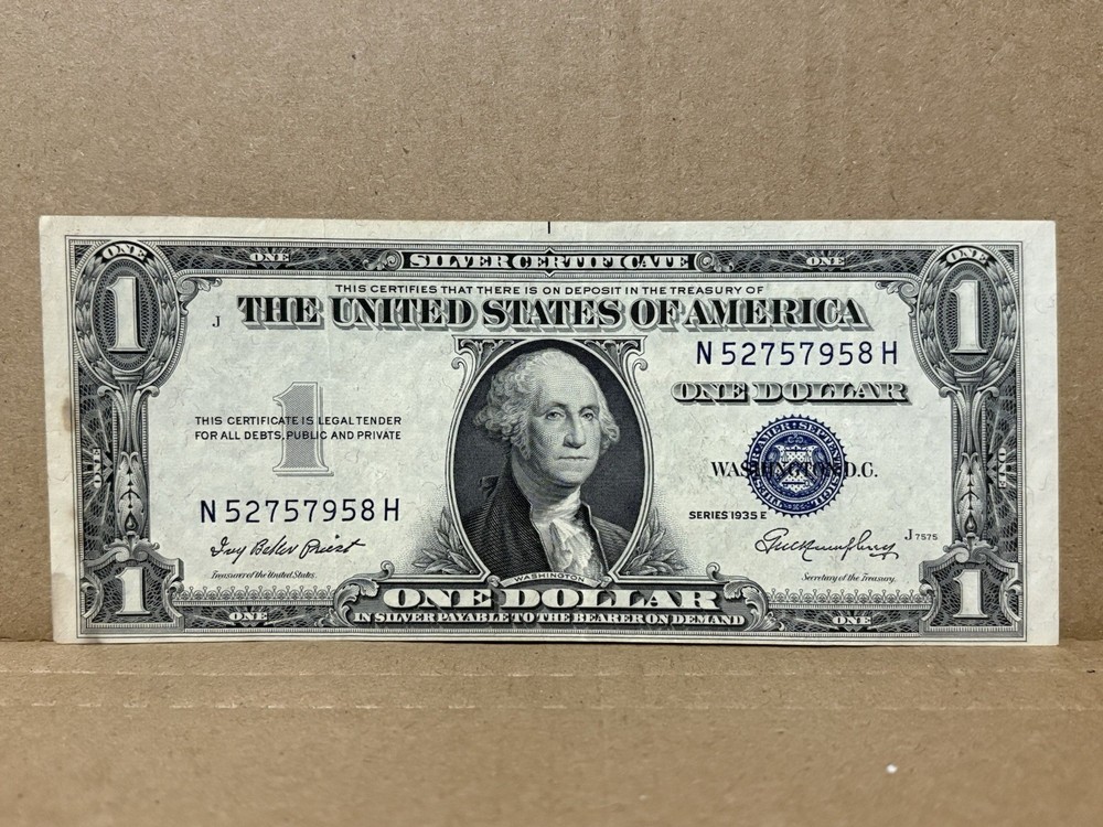 1935E Silver Certificate, Dollar Bill ERROR￼