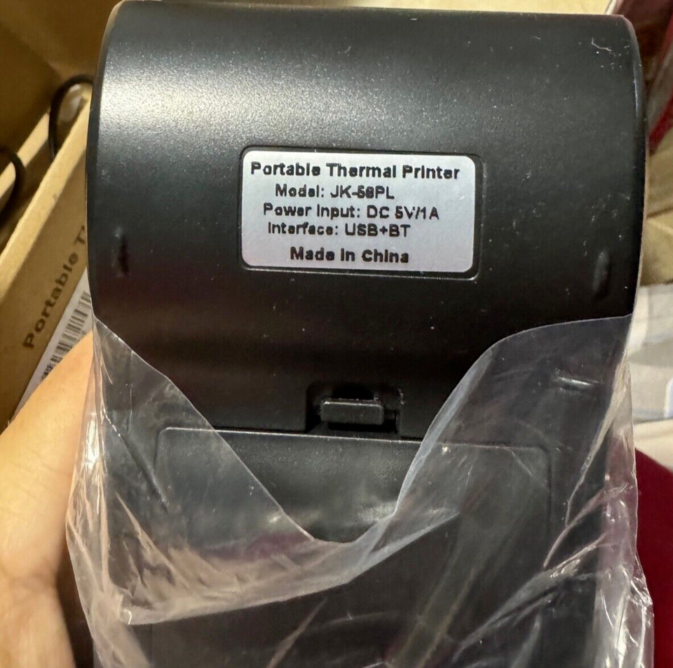 Portable 58mm Thermal Label Maker Label Printer Barcode JK-58PL
