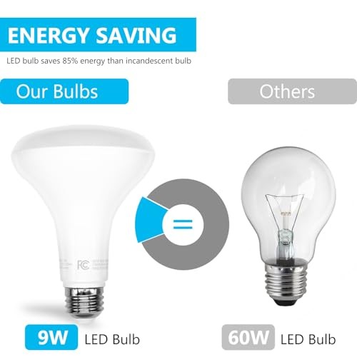 BR30 LED Light Bulbs Indoor Flood Light - 6 Pack 5000k Daylight White