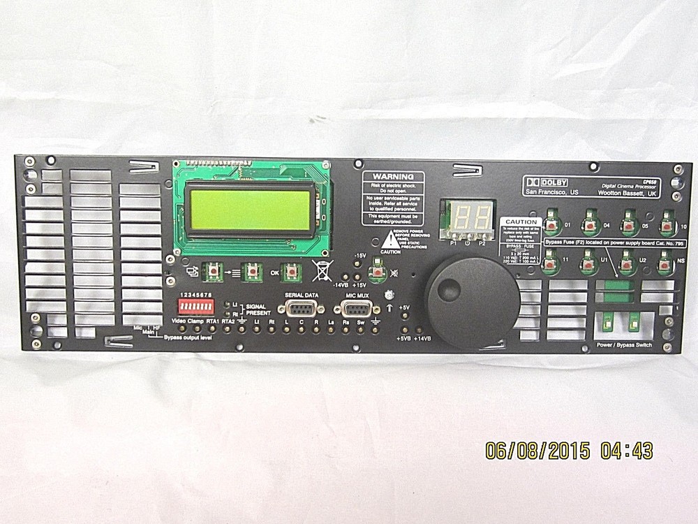 Dolby CP-650 Front Panel Inner Assembly for CP 650 Digital Stereo Processor used