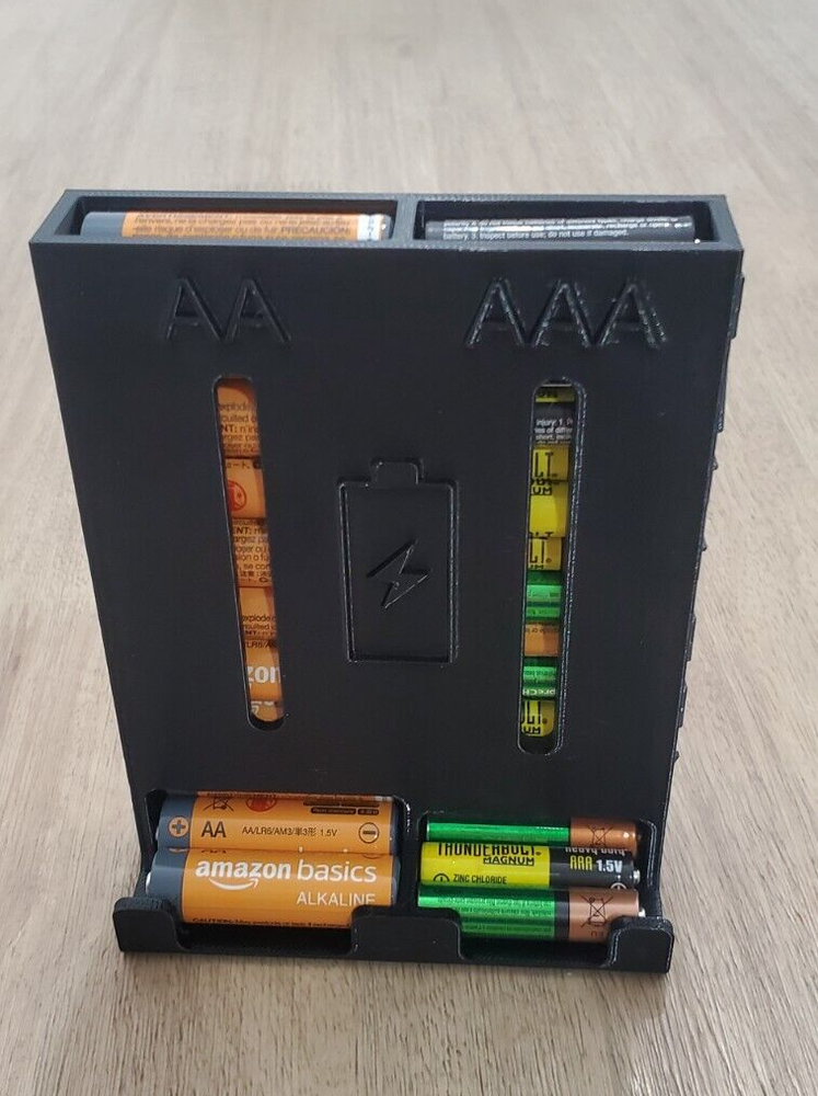 AA-AAA Battery Storage Dispenser Case Holder Box Organizer 3D Printed