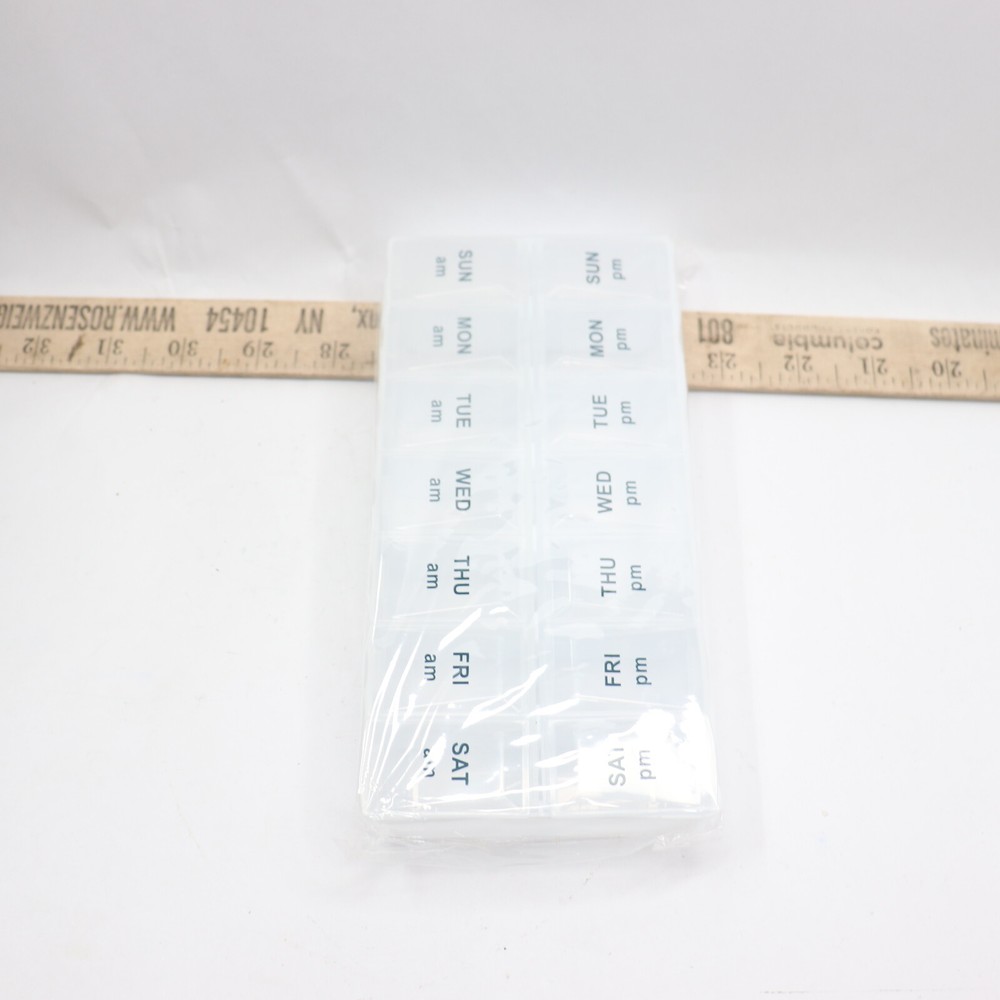 Weekly Twice-A-Day Pill Organizer Clear Large