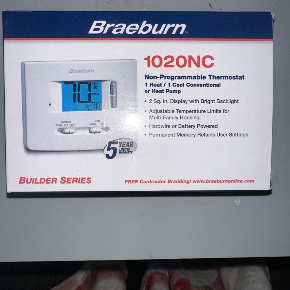 Braeburn 1020NC Non-Programmable Thermostat