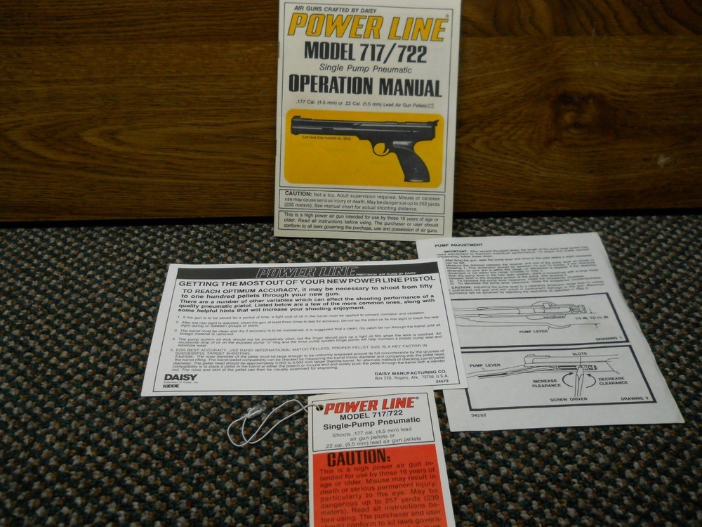 Daisy 722 Box Only and Paperwork