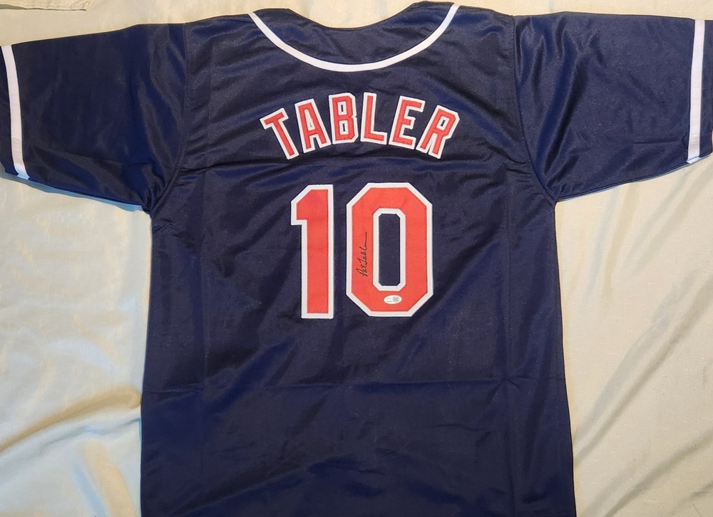 Pat Tabler signed Custom Jersey auto autograph certified size XL JSA