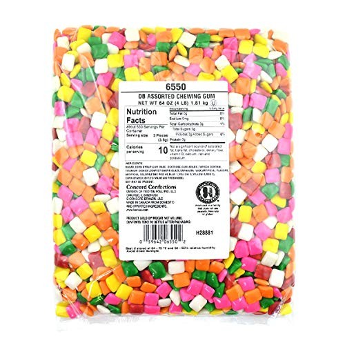 Dubble Bubble Assorted Chicle Tab Chewing Gum, Gumball Machine Refills, 64oz