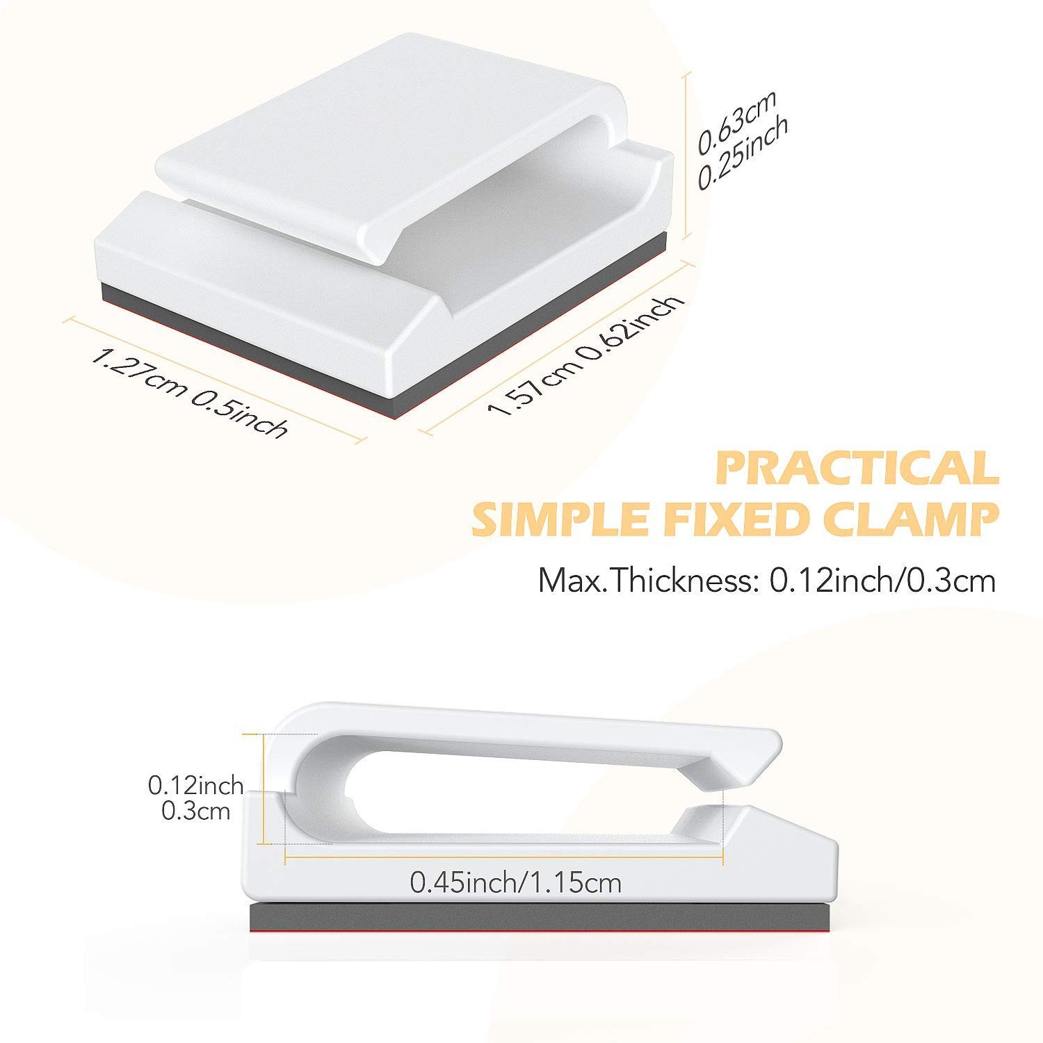 Ethernet Cable Clips, 100 PCS Adhesive Wire Clips, Flat Cord Clips Small Cabl...