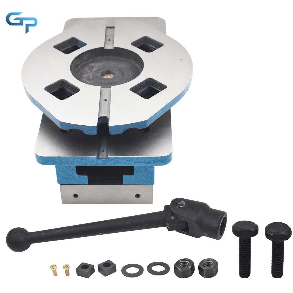 5'' Bench Vise Milling Machine Lockdown Vise Swiveling Base Hardened Base