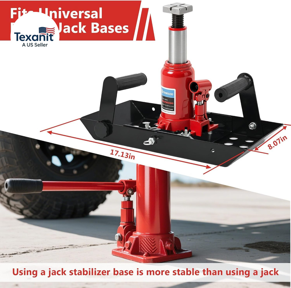 Bottle Jack Base Plate, Adjustable Size Stabilizing Landing Pad, Universal Bottl