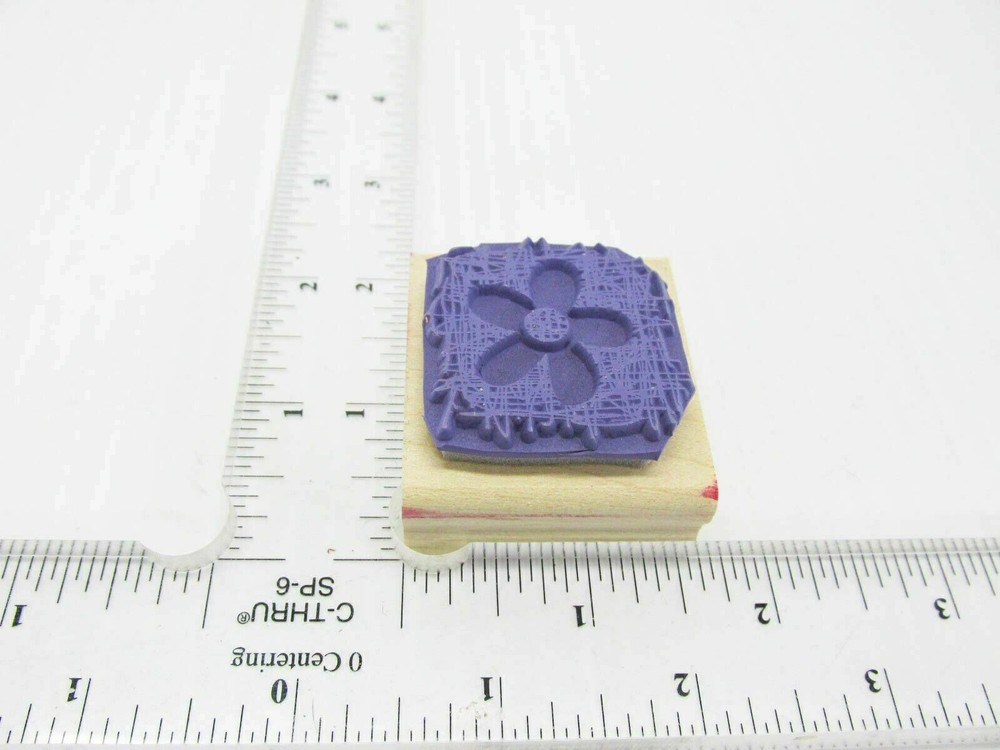 Eraser Rub Flower Rubber Stamp - Stamp Set D397