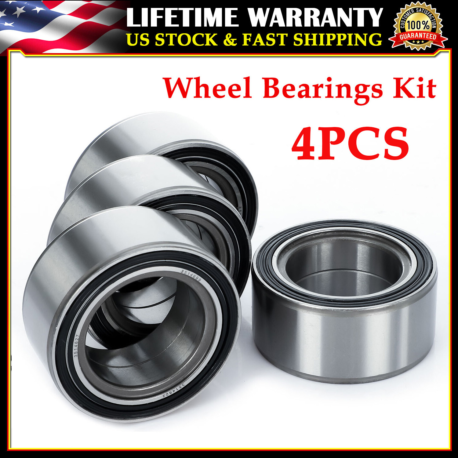 For Polaris RZR 1000 XP (2) Front + (2) Rear Wheel Bearings Kit 3514822 3514699