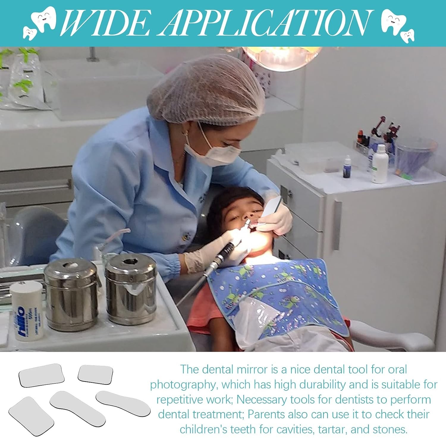 5 espejos dentales intraorales de vidrio para fotografia dental clinica