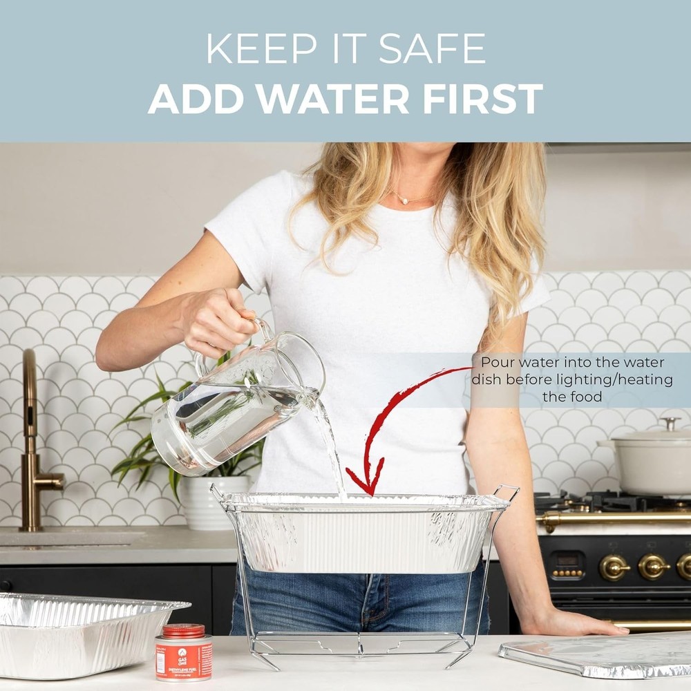 Impress Guests with 6-Pack Disposable Buffet Warmers - Easy Setup & Cleanup