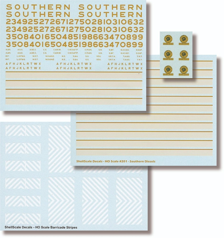 HO201 - Southern Locomotive DECALS - ShellScale Decals