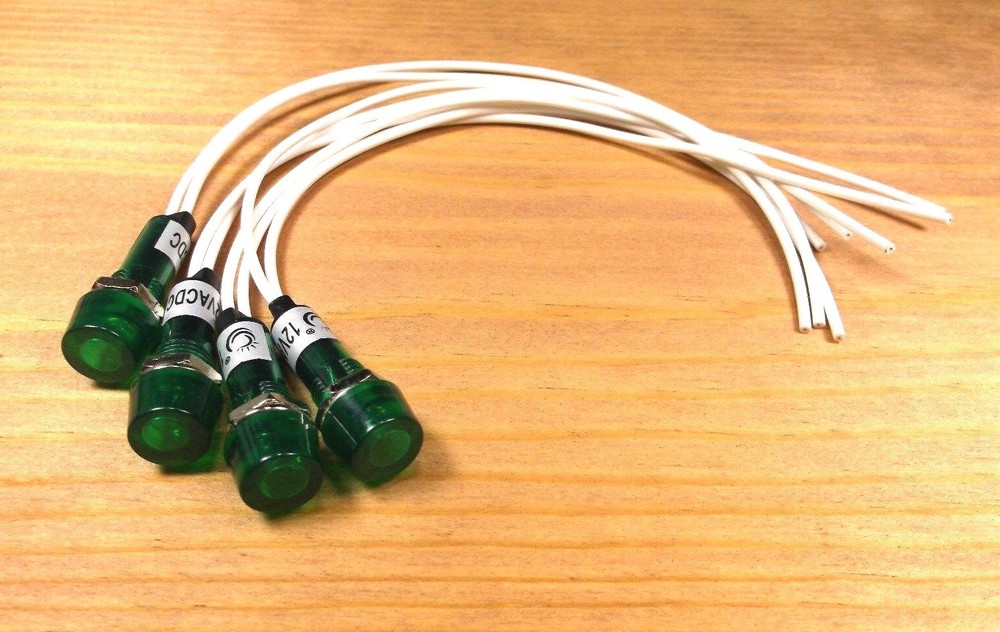 4 BBT 12 VDC Waterproof Hi-Profile Green Led Indicator Lights