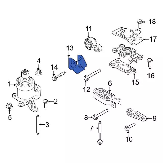 Genuine Ford Engine Support Rod Bracket DP5Z-6F055-A