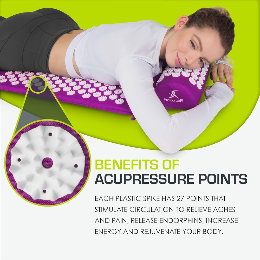ProsourceFit Acupressure Mat Pillow Set Therapy