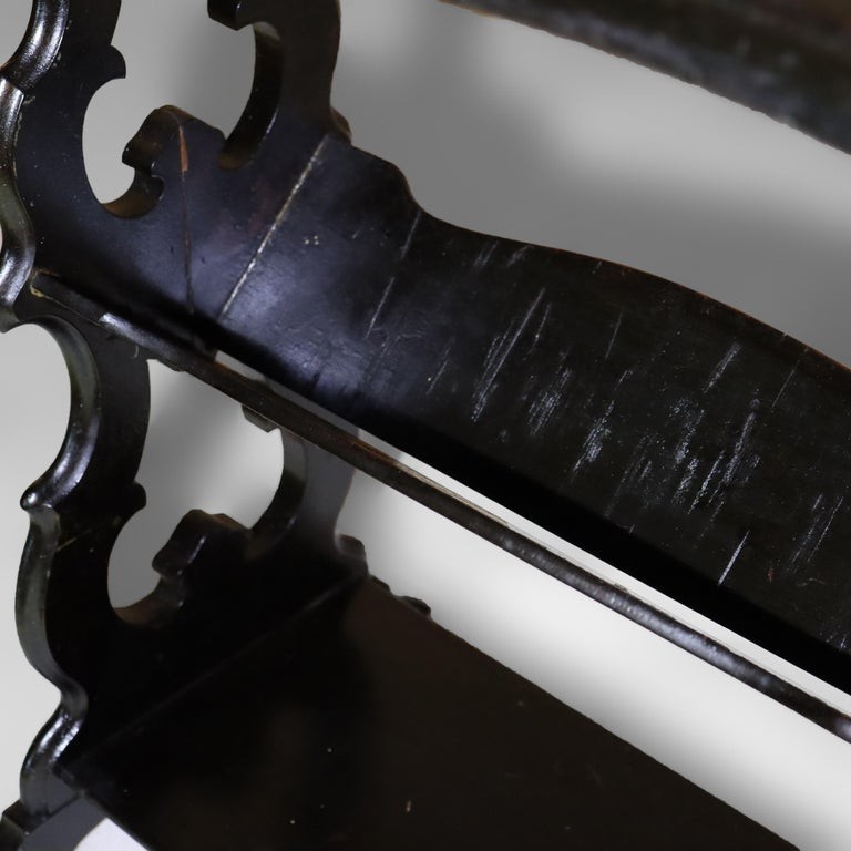 Ebonized Cherry Cut Out Side Table C1900