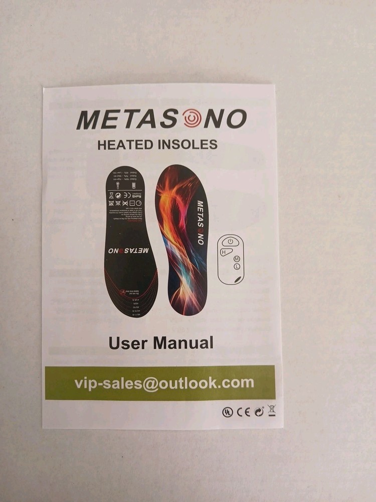 Heating Insoles Remote Control Size M-L Metasono