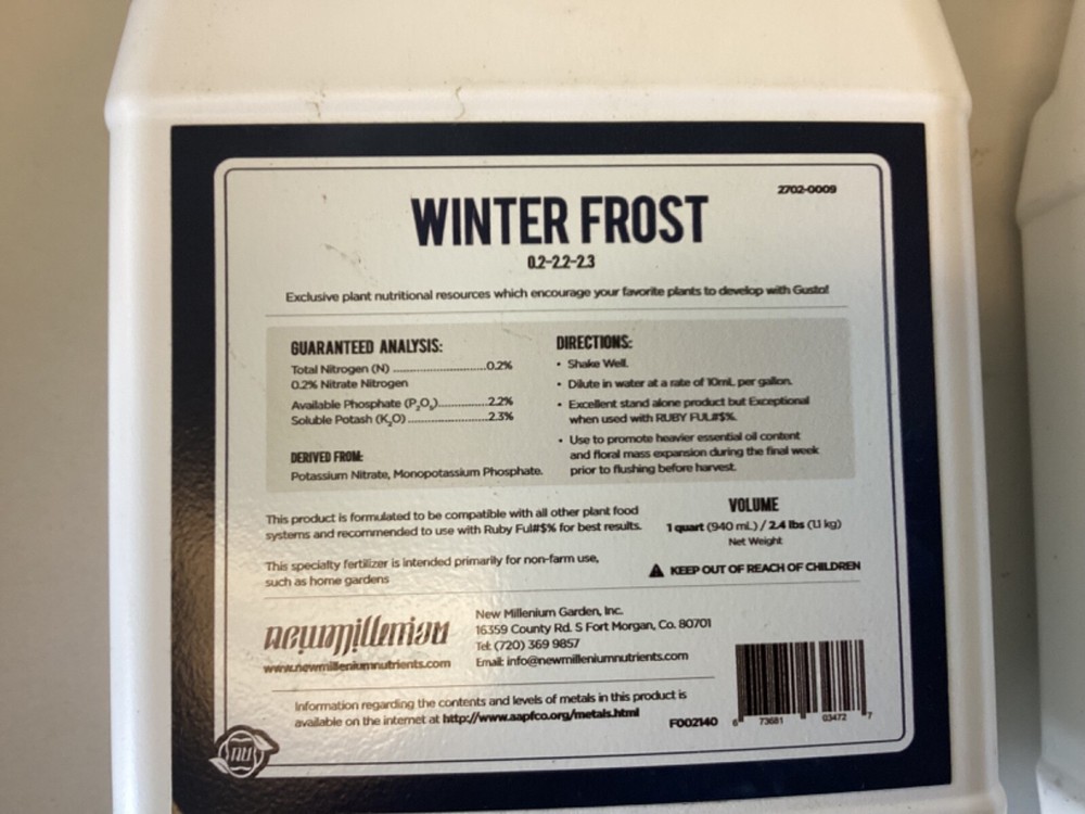 New Millenium Nutrients Bundle/Winter Frost/Carbo Naria/Ruby FUL#$%/PK Apatite