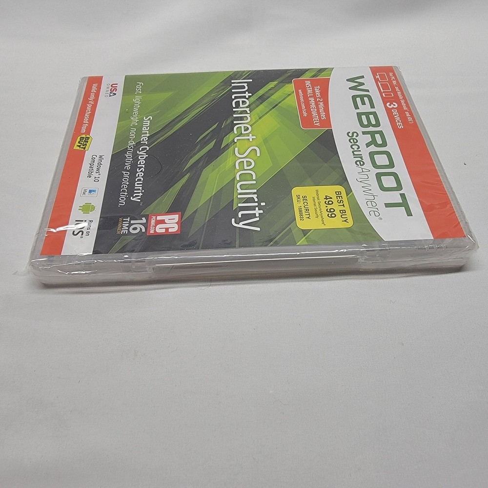 Sealed Webroot Secure Anywhere Internet Security - Full Version for Win & Mac