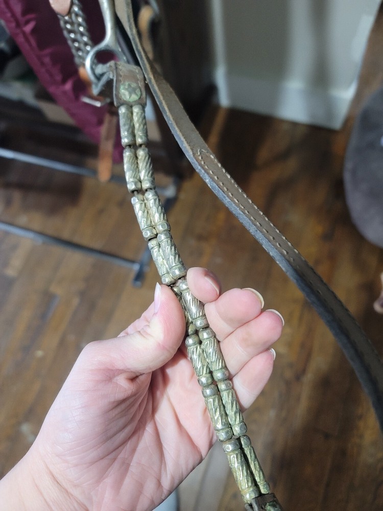 Silver Western Briddle Used On A Large Pony