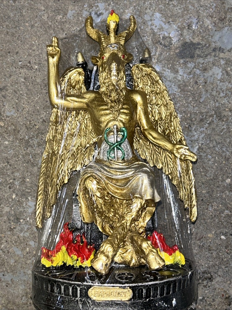 Baphomet Statue Gold With Trone (separate) 9.5in