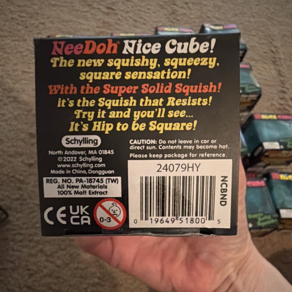 Nee Doh Nice Cube Super Solid Squish Sensory Toy pink