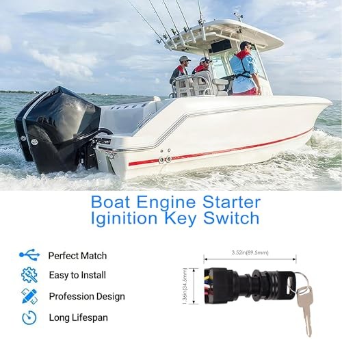 Boat Ignition Switch with Keys for Mercury Mariner Replace Mercury Ignition