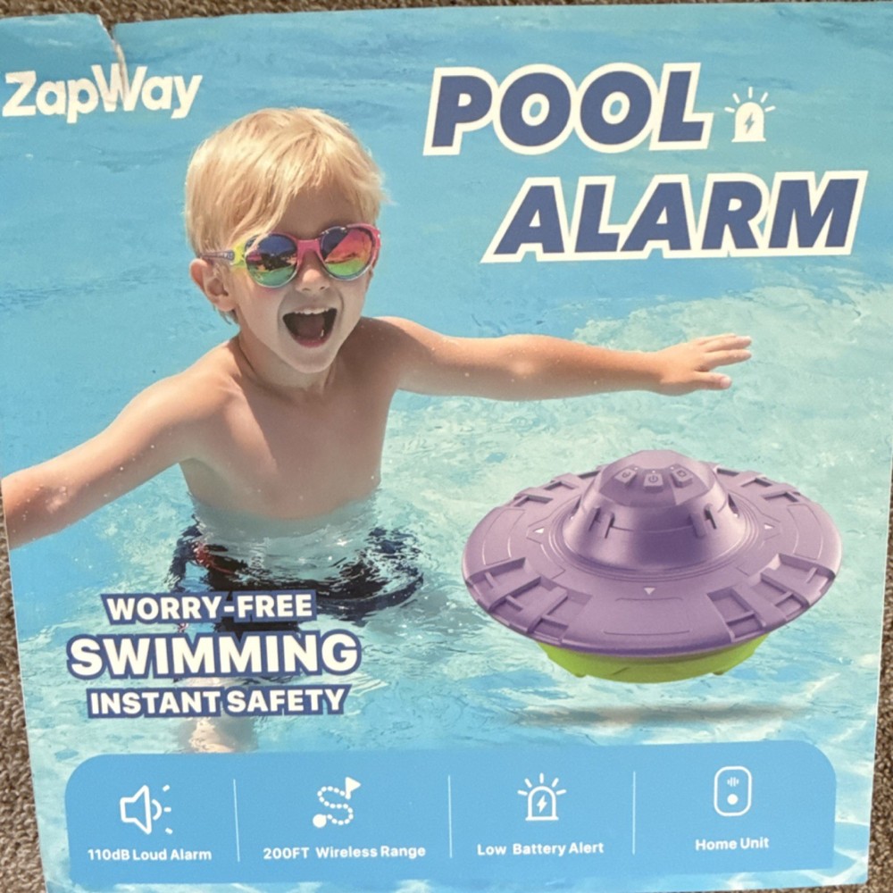 ZapWay Pool Alarm System 110dB Wireless 200ft Range Home Unit Auto-Reset