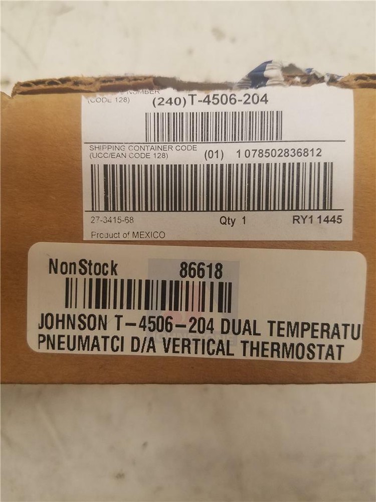 Johnson Controls T-4506-204 Pneumatic Thermostat