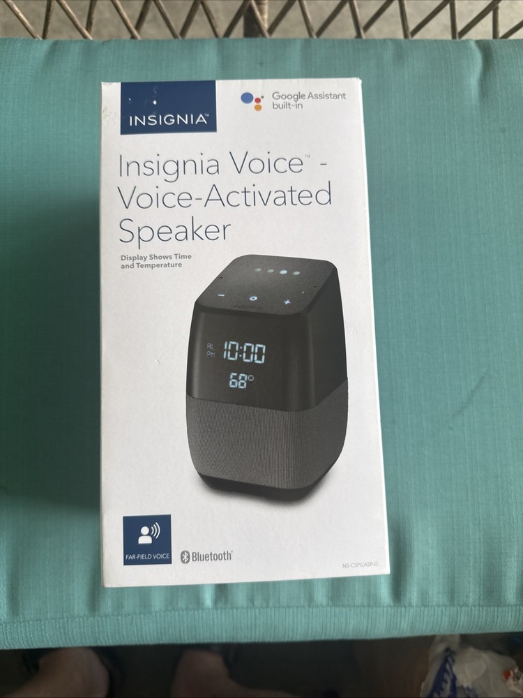 Insignia Voice Smart Bluetooth Speaker with Google Assistant Black NEW