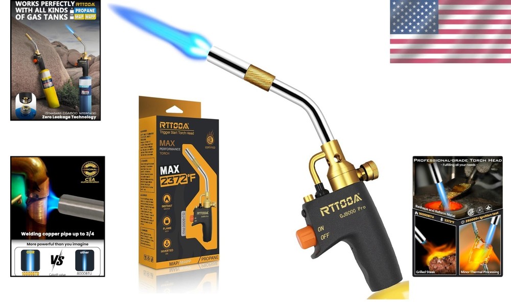 GJ-8000Pro High-Intensity Propane Torch with Trigger Start and Adjustable Flame