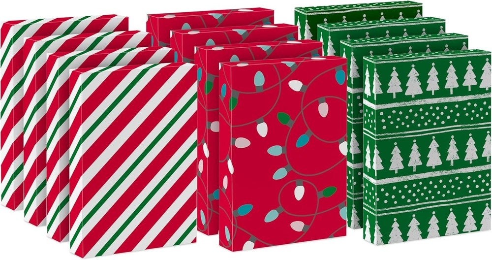 Christmas Gift Boxes with Lids 12 Pack Medium Holiday Present Boxes