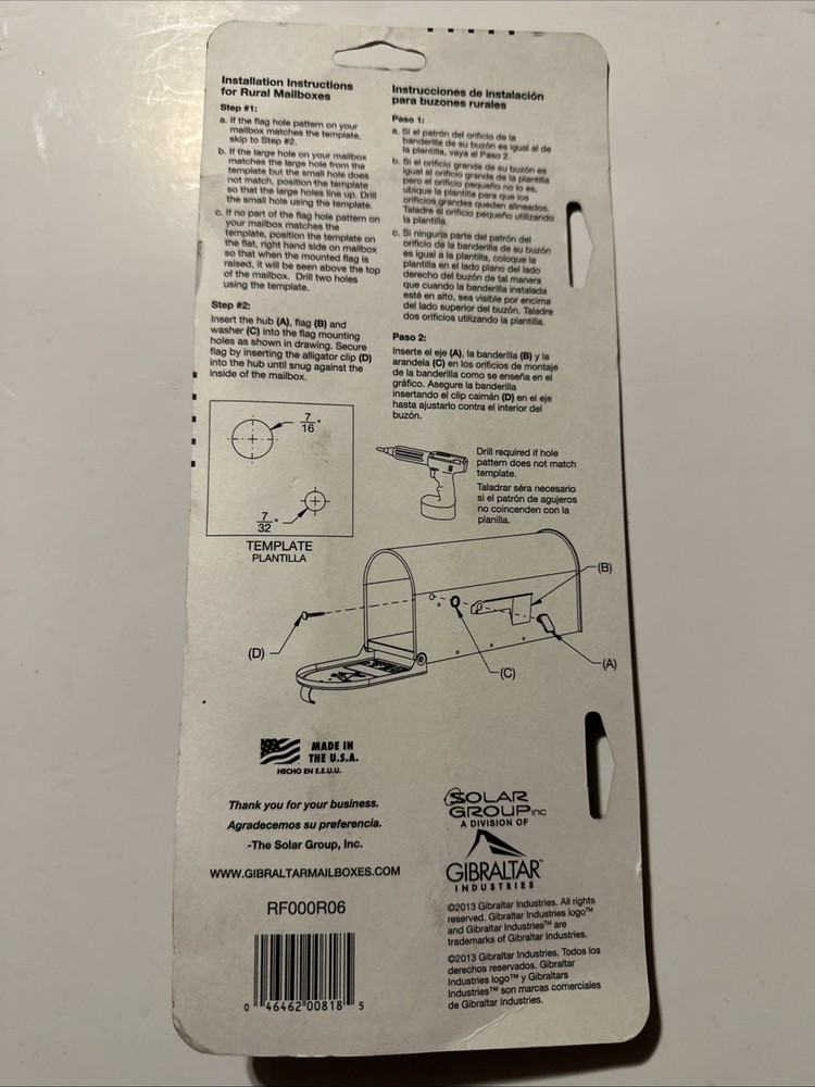 Aluminum Mailbox Flag Replacement Kit Fits Most Curbside Mailboxes Rustproof