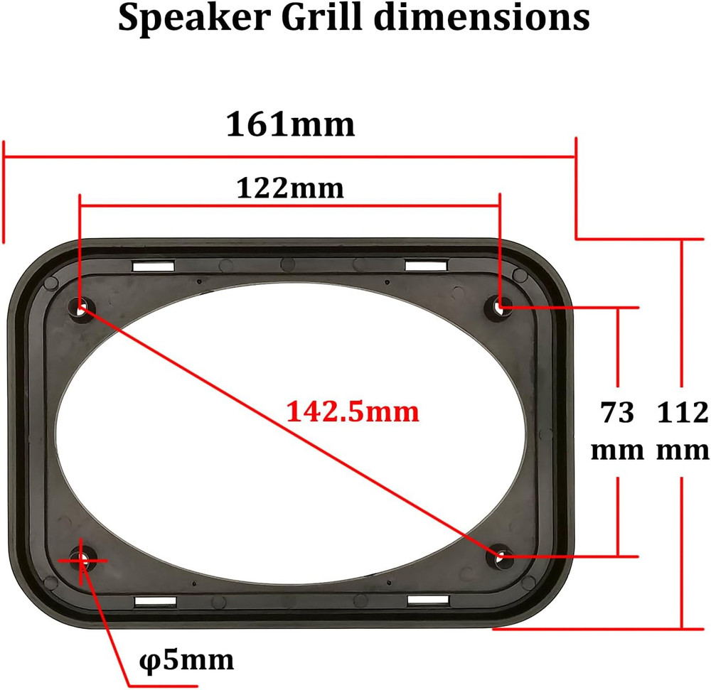 4" X 6" Speaker Grill Covers Car Subwoofer Guard Protector ABS Plastic Frame