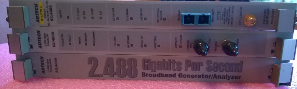 Adtech AX/4000 2.488 Gbits Second Broadband Generator/Analyzer P/N 400320