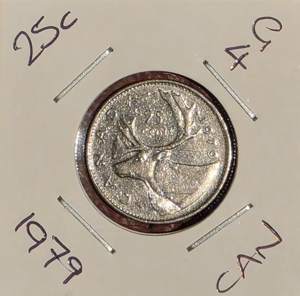 Canada 25 Cent Coin, 1979 Moose Quarter Good condition