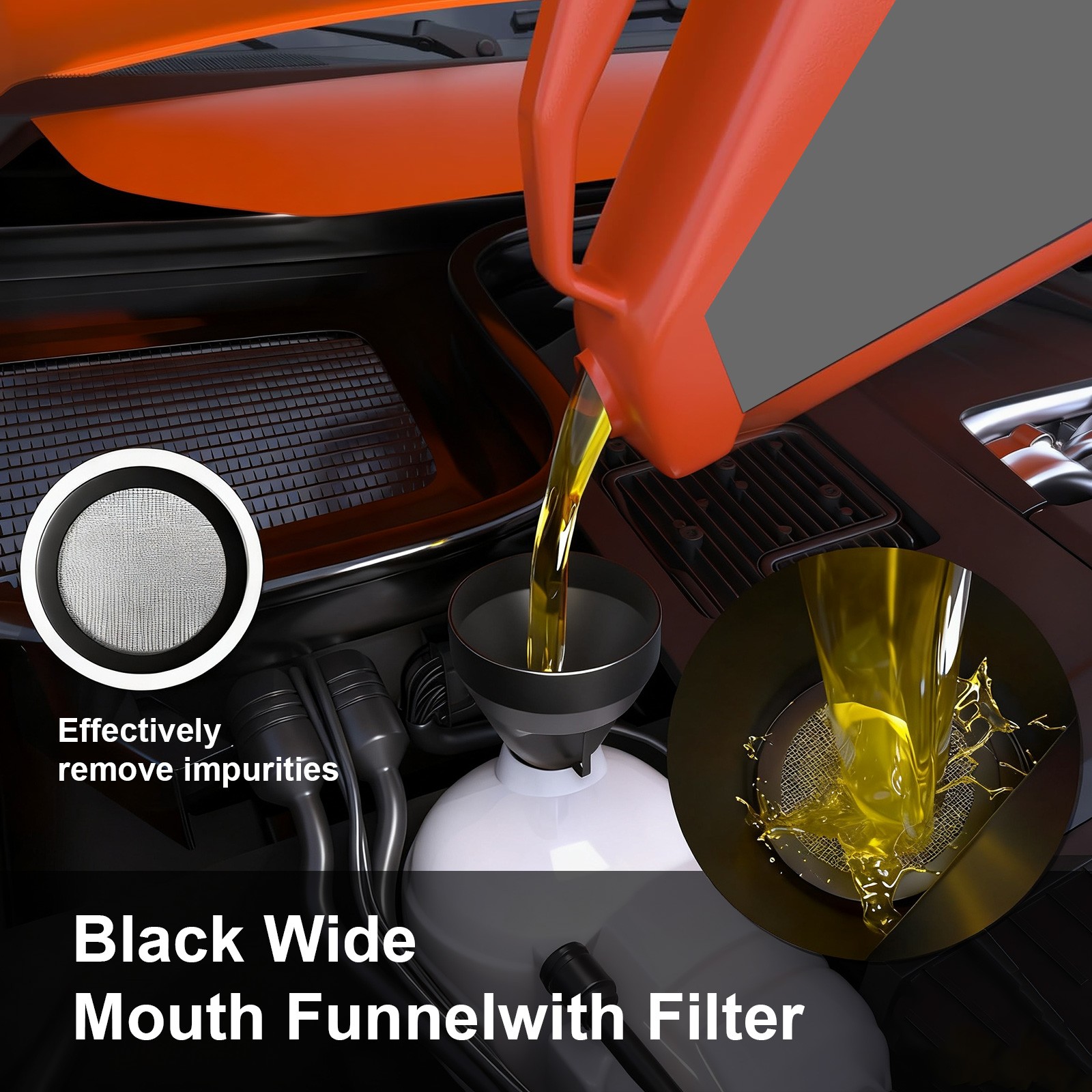 19 PCS Automotive Funnel Set w/ 9 Gas Can Spout Replacements Plastic Funnels Kit