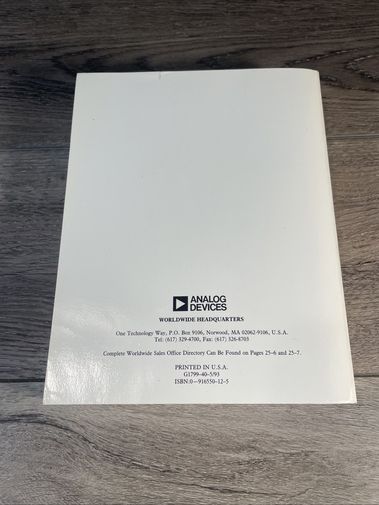 Electronics Book: Analog Devices, Applications Reference Manual 1993