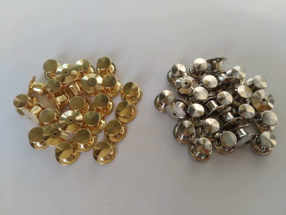 50pcs total gold silver each 25pcs locking pin keeper backs no tools required